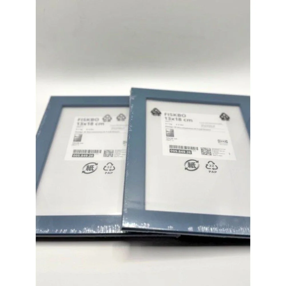 IKEA FISKBO Picture Frames 5x7 Blue Lot of 2 Wall or Tabletop Photo Frame